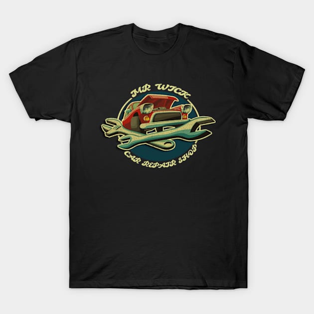 mr. wicckk car repair shop T-Shirt by tioooo